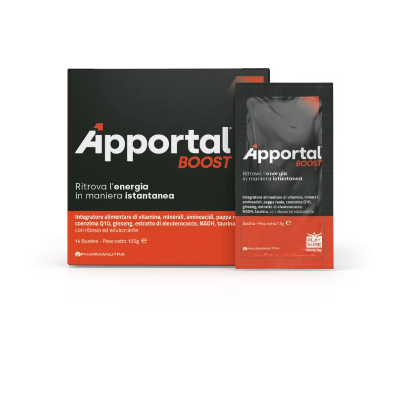 Apportal Boost Integratore Alimentare Contro Stanchezza Fisica e Mentale 14 Bustine